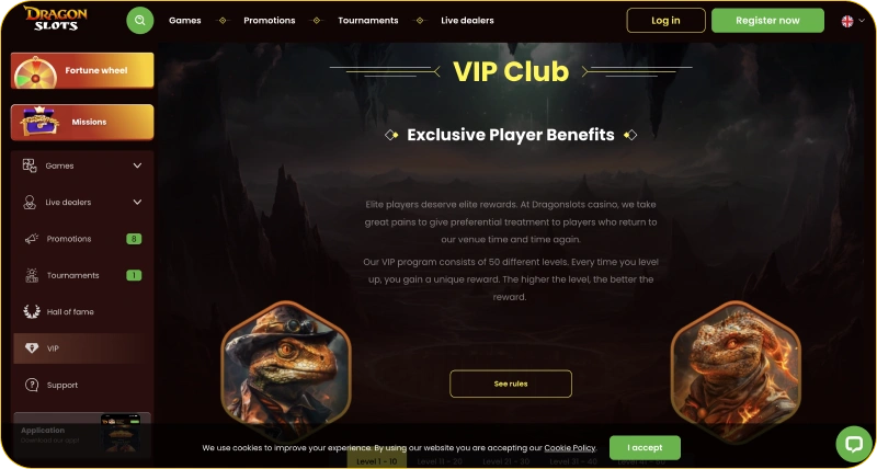 DragonSlots Bonus Ελλάδα Πρόγραμμα VIP